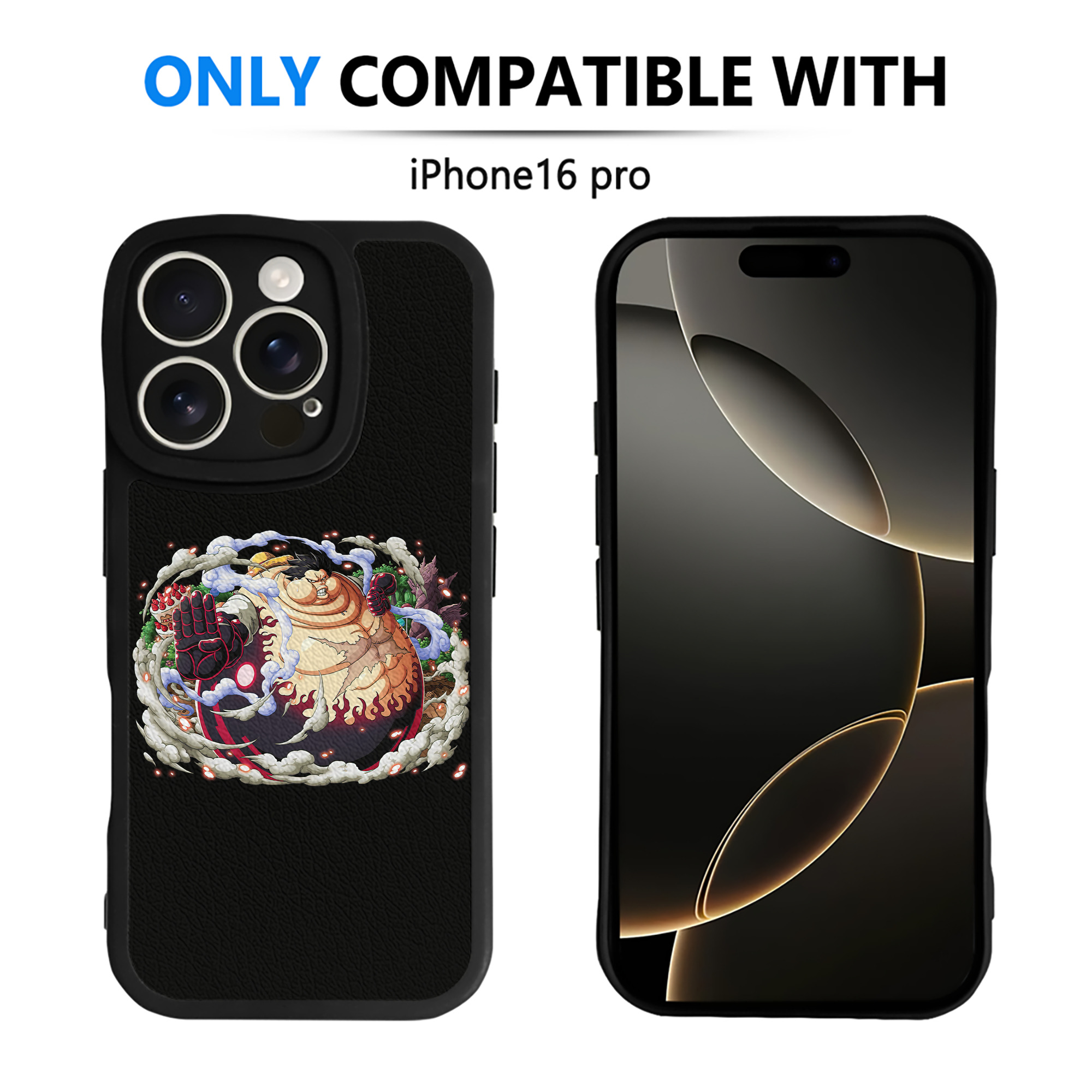 （画像用） ワンピース モンキー・D・ルフィ ONE PIECE Monkey D. Luffy 【iPhone 16シリーズ対応】シリコンスマホケース（レザー調） 材質：シリコン